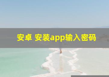 安卓 安装app输入密码